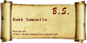 Bakk Samuella névjegykártya